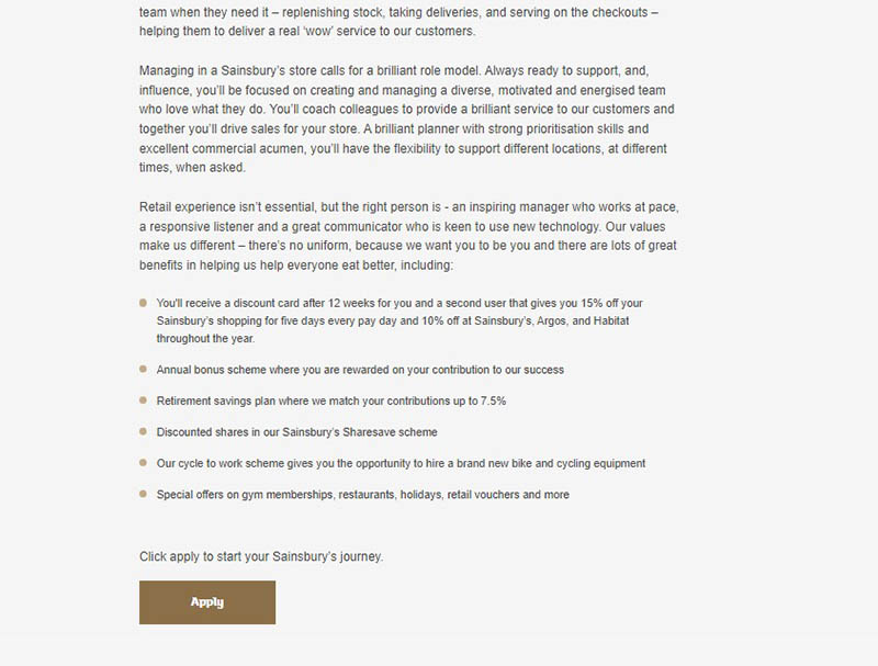 How to apply for a job offer at Sainsbury's (4)