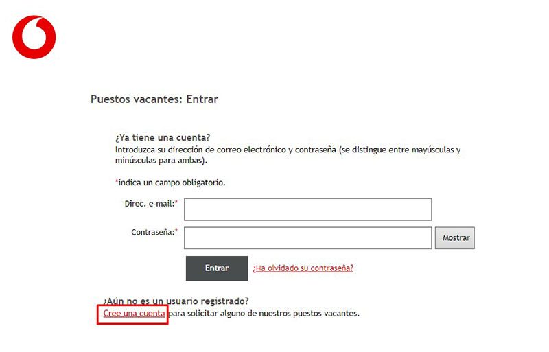 Steps to apply for a job offer at Vodafone (4)
